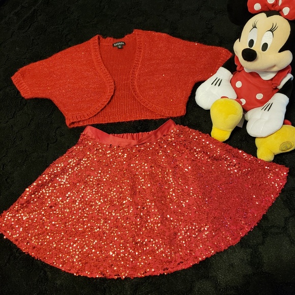 Cherokee Other - Red Sequined Skirt (Sweater sold Separately)